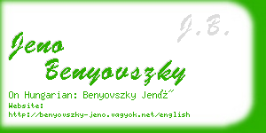 jeno benyovszky business card